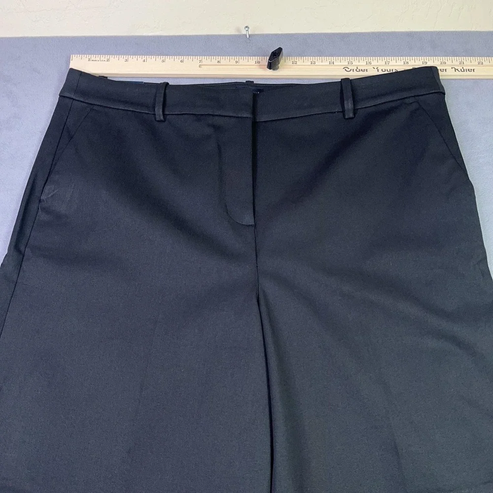 J.Crew Factory Remy Pants Womens 18 Black Crop Wide Leg Stretch Cotton Blend NWT